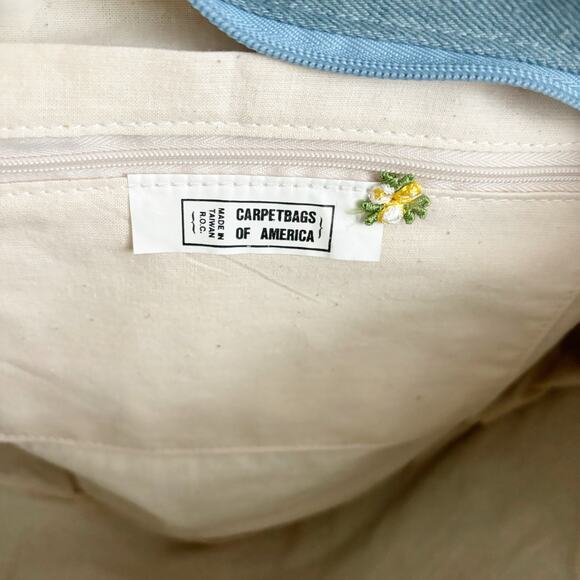 Vintage 80s Carpetbags of America Chambray Denim Tote NWT - Picture 7 of 10